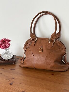 Vintage Italian leather bag - Cognac 👜🎀